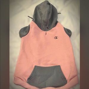 Champion Pastel Pink and Light Grey Pet Hoodie